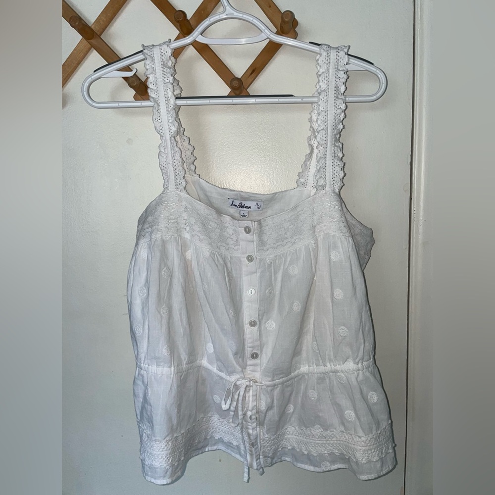 Sam Edelman Women's Adeline Lace Peasant Tank Top- Size Large